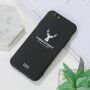 Matný kryt jelen a citát z měkkého plastu pro iPhone 6 - černý