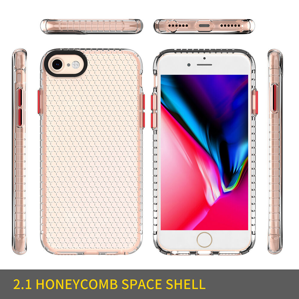 Transparentní kryt se strukturou včelí plástve pro iPhone 6 / 6S / 7 / 8 - čirý