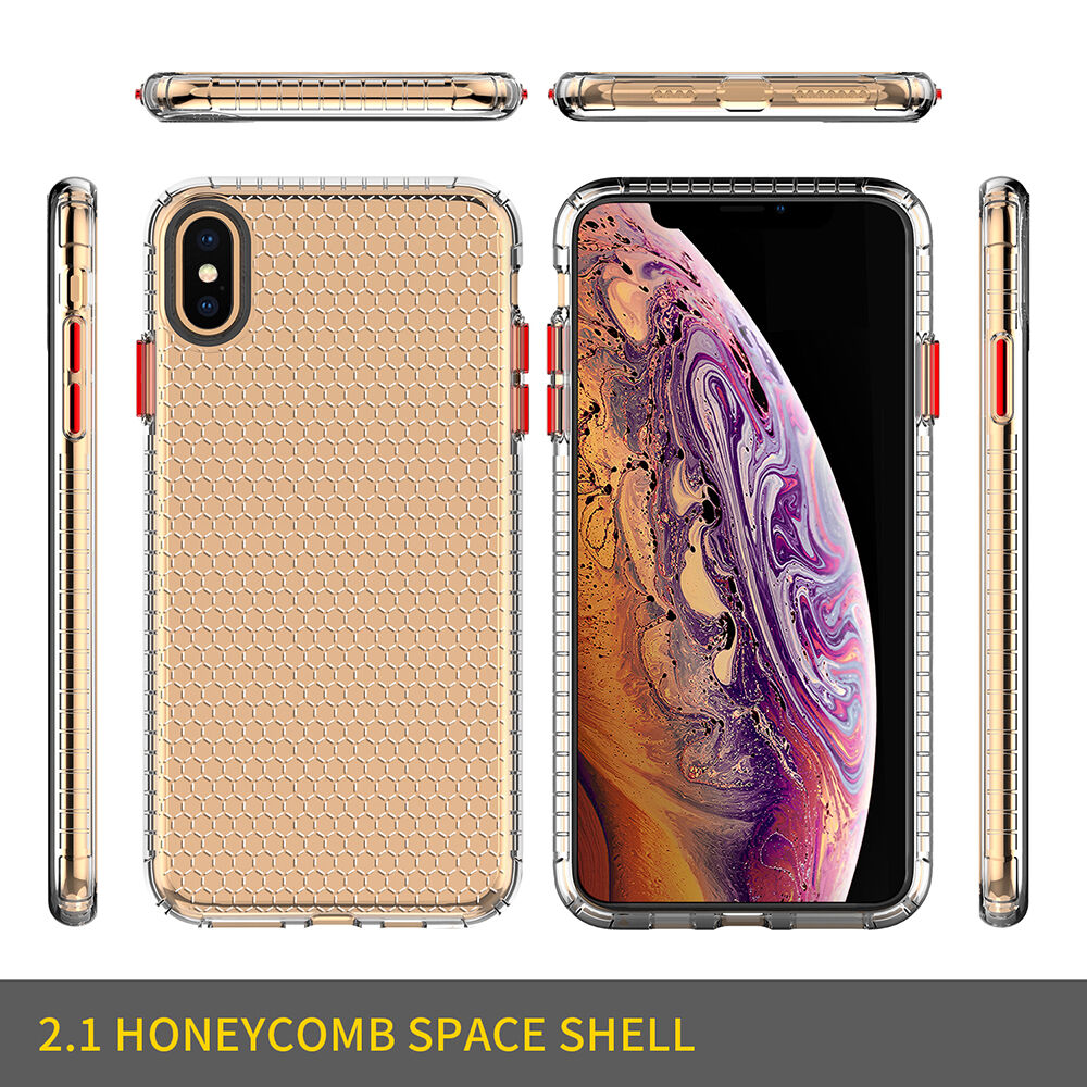 Transparentní kryt se strukturou plástve pro iPhone XS Max - černý