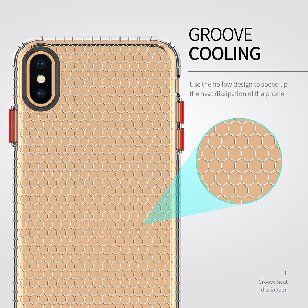 Transparentní kryt se strukturou plástve pro iPhone XS Max - černý