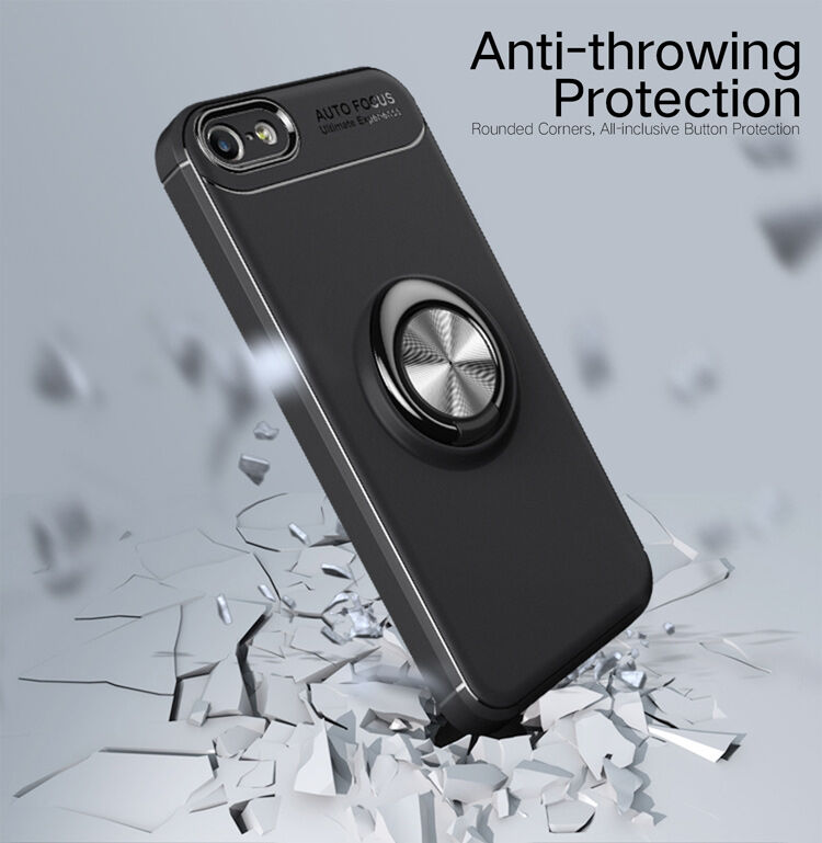Kryt s kovovým stojánkem vhodný do magnetických držáků pro iPhone 5 / 5S / SE (2016) - červený Kryt s kovovým stojánkem vhodný do magnetických držáků pro iPhone 5 / 5S / SE (2016) - červený