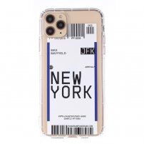 Kryt z měkkého plastu se vzorem letenky pro iPhone 12 Pro Max - New York