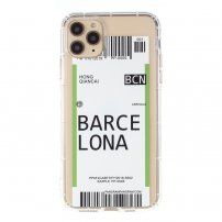 Kryt z měkkého plastu se vzorem letenky pro iPhone 12 Pro Max - Barcelona