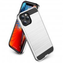 Odolný kryt pro iPhone 12 / 12 Pro - broušená textura - bílý