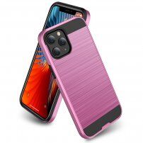 Odolný kryt pro iPhone 12 / 12 Pro - broušená textura - růžový