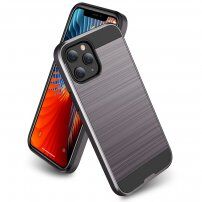 Odolný kryt pro iPhone 12 / 12 Pro - broušená textura - šedý