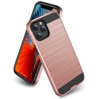 Odolný kryt pro iPhone 12 Pro Max - broušená textura - růžovozlatý