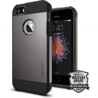 Spigen Armor odolný tenký kryt pro Apple iPhone SE (2016) / 5S - kovově břidlicový