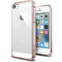 Spigen ultra-tenký odolný kryt Apple iPhone SE (2016) / 5S / 5 - čirý s růžovým rámečkem