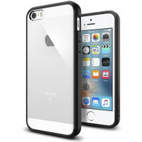 Spigen ultra-tenký odolný kryt Apple iPhone SE (2016) / 5S / 5 - čirý s černým rámečkem