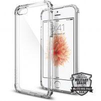 Spigen Crystal Shell ochranný polykarbonátový kryt pro Apple iPhone SE (2016) / 5S - čirý