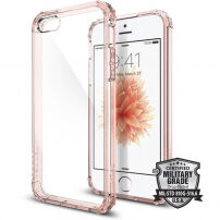 Spigen Crystal Shell ochranný polykarbonátový kryt pro Apple iPhone SE (2016) / 5S - čirý růžový