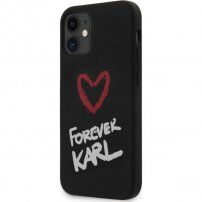 Karl Lagerfeld Forever silikonový kryt pro iPhone 12 mini - černý