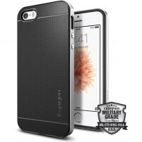 Spigen Neo exkluzivní ochranný kryt pro Apple iPhone SE (2016) / 5S - černě stříbrný