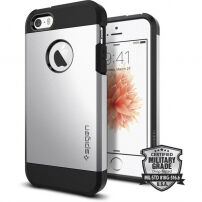 Spigen Armor odolný tenký kryt pro Apple iPhone SE (2016) / 5S - stříbrný