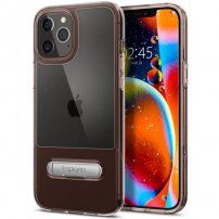 Spigen Slim Armor Essential kryt se stojánkem pro iPhone 12 Pro Max - růžový