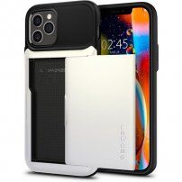 Spigen Slim Armor Wallet kryt s praktickou přihrádkou pro iPhone 12 / 12 Pro - bílý