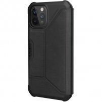 UAG Metropolis LTHR flipové pouzdro pro iPhone 12 / 12 Pro - černé