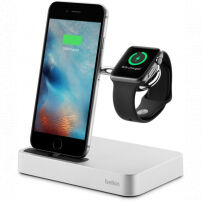 Belkin Valet nabíječka s integrovaným nabíjením pro Apple Watch a iPhone - stříbrná