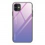 Kryt se skleněnou zadní stranou pro iPhone 12 / 12 Pro - růžovo-modrý