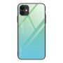 Kryt se skleněnou zadní stranou pro iPhone 12 / 12 Pro - zeleno-azurový