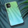 Kryt se skleněnou zadní stranou pro iPhone 12 / 12 Pro - zeleno-azurový