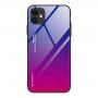 Kryt se skleněnou zadní stranou pro iPhone 12 / 12 Pro - modro-fuchsiový