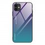 Kryt se skleněnou zadní stranou pro iPhone 12 / 12 Pro - fialovo-azurový