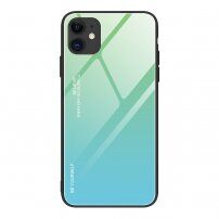 Kryt se skleněnou zadní stranou pro iPhone 12 Pro Max - zeleno-azurový