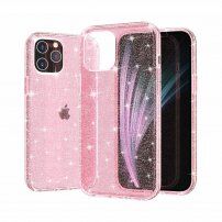 Transparentní kryt se třpytkami pro iPhone 12 mini - růžový