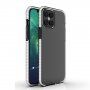 Transparentní kryt s barevným rámem z měkkého plastu pro iPhone 12 Pro Max - bílý