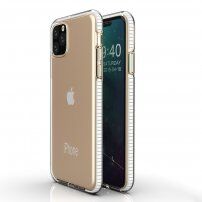 Transparentní kryt s barevným rámem z měkkého plastu pro iPhone 11 - bílý