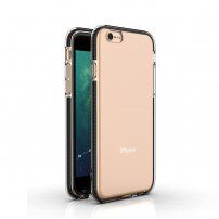 Transparentní kryt s barevným rámem z měkkého plastu pro iPhone 6 / 6S - černý