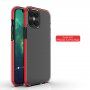 Transparentní kryt s barevným rámem z měkkého plastu pro iPhone 12 Pro Max - červený