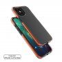 Transparentní kryt s barevným rámem z měkkého plastu pro iPhone 12 Pro Max - červený