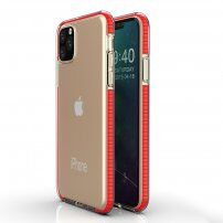 Transparentní kryt s barevným rámem z měkkého plastu pro iPhone 11 - červený