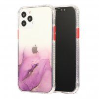 Mramorovaný kryt odolný proti poškrábání pro iPhone 12 mini - fialový