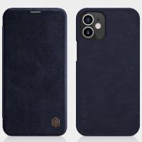 Nillkin Qin peněženkové pouzdro z PU kůže pro iPhone 12 mini - tmavě modré