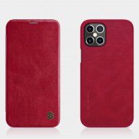 Nillkin Qin peněženkové pouzdro z PU kůže pro iPhone 12 Pro Max - červené