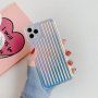 Vroubkovaný měňavý kryt s metalickým leskem pro iPhone 12 / 12 Pro - modrý