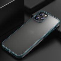 Ipaky matný kryt s barevným rámem pro iPhone 12 Pro Max - tmavě zelený