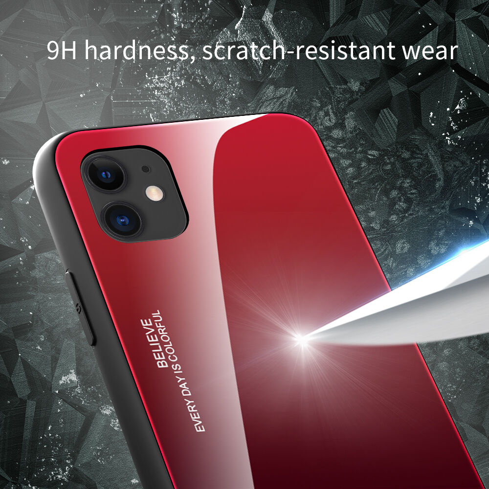 Kryt se skleněnou zadní stranou pro iPhone 12 / 12 Pro - modročerný