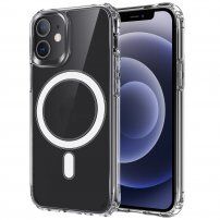 Křišťálově čirý kryt s magnetickým kruhem pro iPhone 12 mini - transparentní