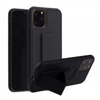 Kryt s funkcí stojánku / úchytu pro iPhone 12 Pro Max - černý
