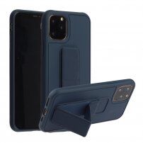 Kryt s funkcí stojánku / úchytu pro iPhone 12 / 12 Pro - tmavě modrý