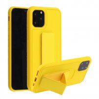 Kryt s funkcí stojánku / úchytu pro iPhone 12 Pro Max - žlutý