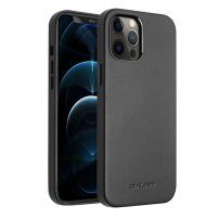 Qialino kožený kryt pro iPhone 12 Pro Max - černý