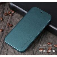 X-Level kožené flipové pouzdro se stojánkem pro iPhone 12 / 12 Pro - zelené
