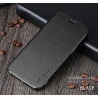 X-Level kožené flipové pouzdro se stojánkem pro iPhone 12 / 12 Pro - černé