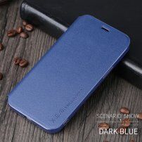 X-Level kožené flipové pouzdro se stojánkem pro iPhone 12 mini - modré
